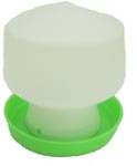 Green and White Plastic Drinker - 1.3 litres